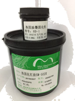 Chine Encre durcissable thermique rouge de carte d'impression d'écran de masque de soudure d'encre d'imprimerie de carte PCB de liquide fournisseur